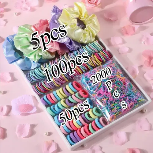2155 Pcs Mini Ligas Pelo Bandas Elásticas Accesorios Cabello