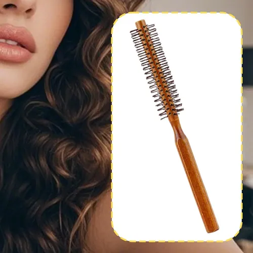 4 × Mini Cepillo Redondo De Madera, Peine For El Cabello