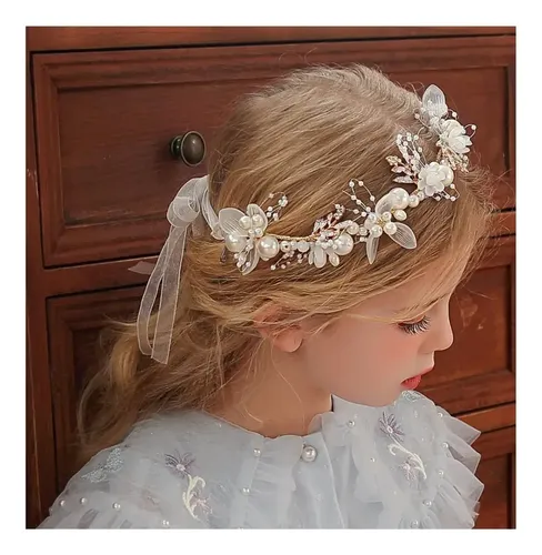 Tocado De Novia Con Corona De Flores De Princesa For Niña Qd