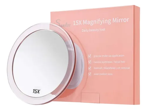 Espejo De Maquillaje Santoo Con Aumento 15x Y 3 Ventosas