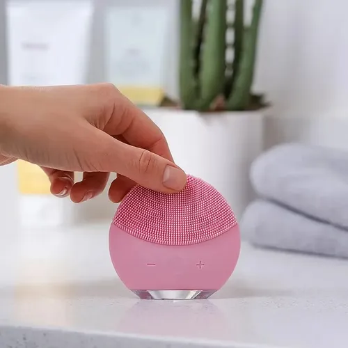 Cepillo Facial Eléctrico Exfoliante Rosa