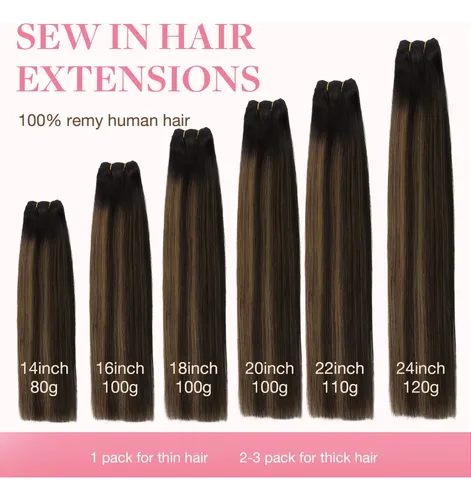 Extension Cortina De Pelo Humano Real 35cm 80g Marron Nuez