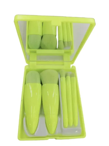 Set 5 Brochas Con Espejo Para Base Polvo Y Ojos