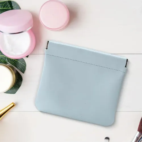 Estuche Tipo Cartera For Cosméticos De 2 Bolsillos Con Cier