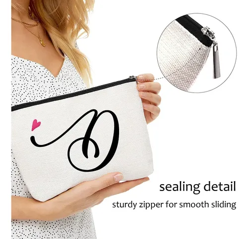 Bolsa De Maquillaje De Viaje Con Diseño De Hojas Azules Con