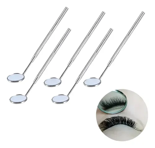 Kitx5 Espejo Pestañas Postizas Extensiones Acero Inoxidable
