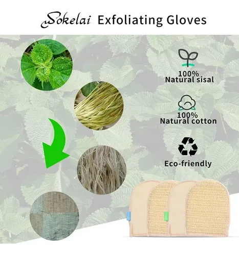 Guante Exfoliante De Baño Doble Cara, Sisal Y Algodón