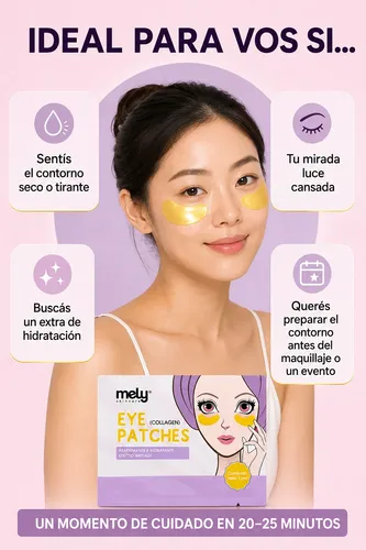 Parches Para Ojeras Mely Colágeno Hidratantes Antiage 1 Par