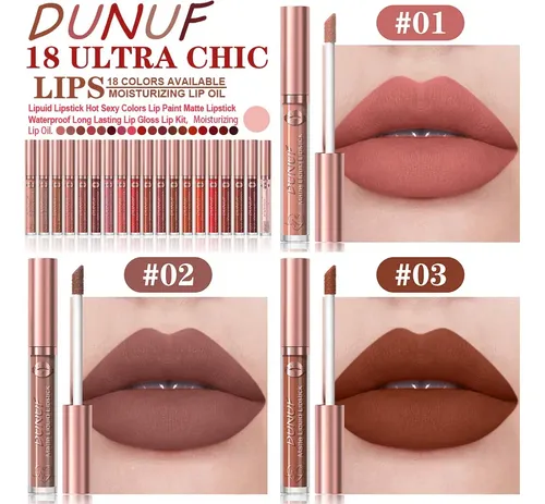 Labial Líquido Mate Y Brillo Labial 2 En 1 Dunuf