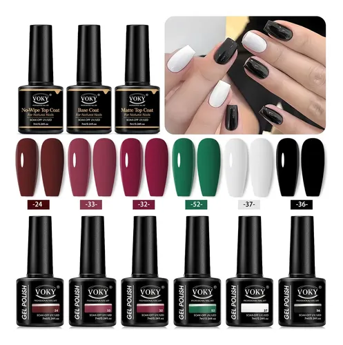 Kit De Base De Gel Rojo, Verde, Blanco Y Negro, Capa Superio