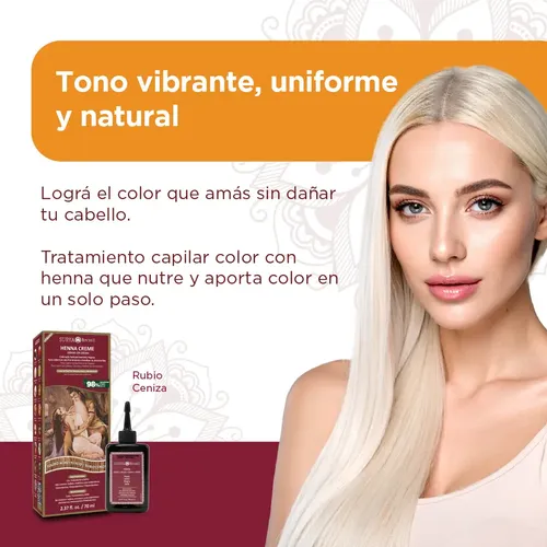Tintura Surya Brasil Henna Crema Ash Blonde Sin Amoníaco Vegan Cabello
