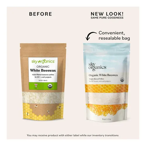 Cera De Abejas Blanca Orgánica Sky Organics Para Cosméticos
