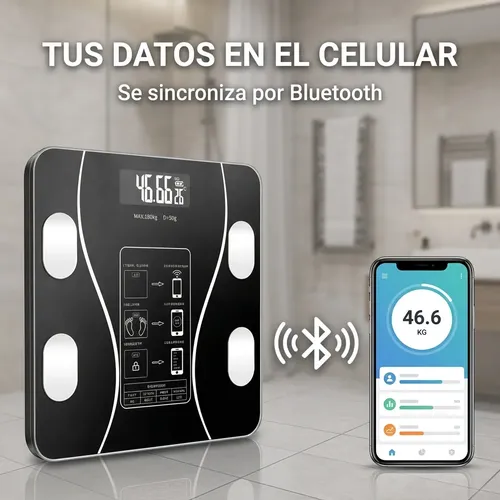 Balanza Inteligente Bluetooth App Celular Baño 180kg