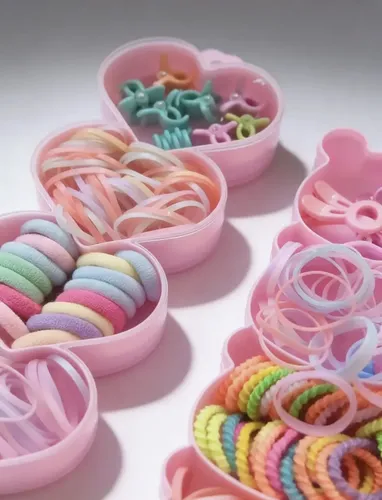 Set Box Infantil Con Colitas Y Hebillas Accesorios De Pelo