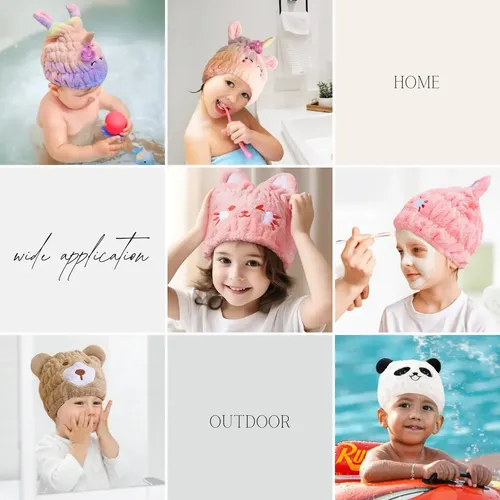 Toalla Microfibra Para Cabello Niños, Gorra Qzds