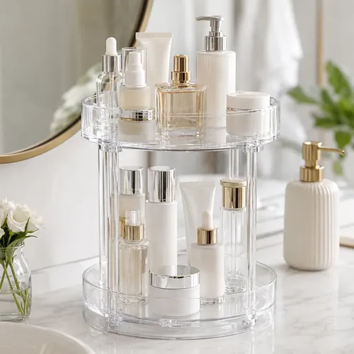 Organizador Maquillaje Cosmeticos Giratorio 360° Multiuso