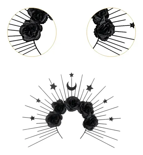 Diadema Gótica Con Forma De Sol Y Luna Para Fiesta De Disfra