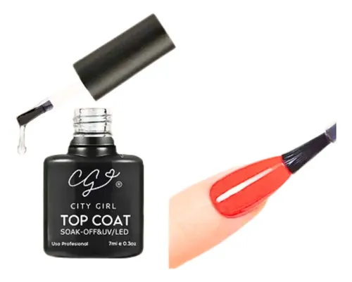 Top Coat City Girl 7ml Uv/led Brillo Profesional