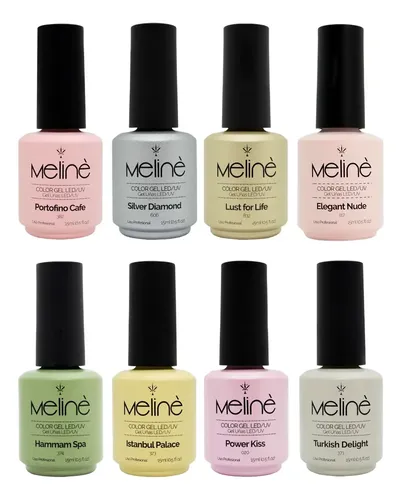 Kit X8 Esmaltes Meliné Gel On-off Color Uñas Semipermanente