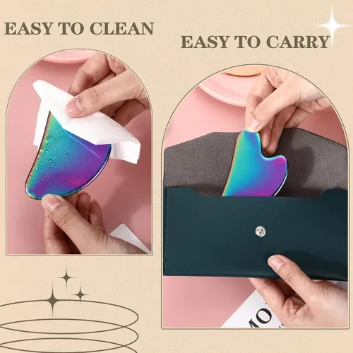 Set 4 Herramientas Gua Sha Metal Para Masaje Facial