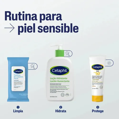 Toallitas De Limpieza Facial Para Piel Sensible Cetaphil Desmaquillantes x 25 Unidades
