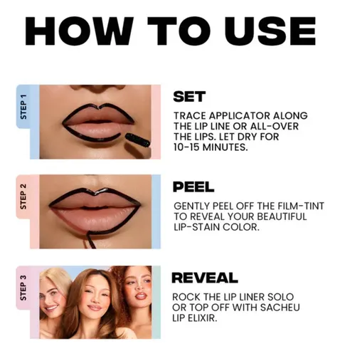 Delineador De Labios Sacheu Peel Off Tono 01 Noohde Lápices Labiales