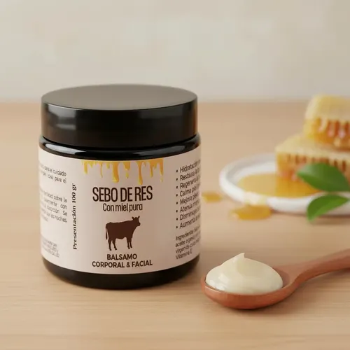 Crema De Sebo De Res Con Miel Pura. Cicatrices Dermatitis