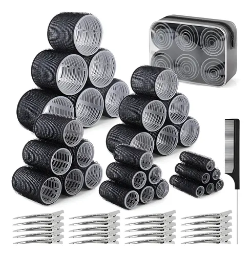 Juego De 60 Rulos Para Cabello Belicoo Con 28 Clips