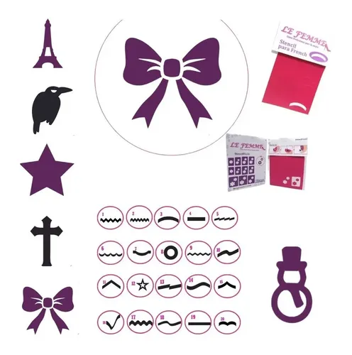 50 Stencil Surtidos Para Decoracion De Uñas Lefemme