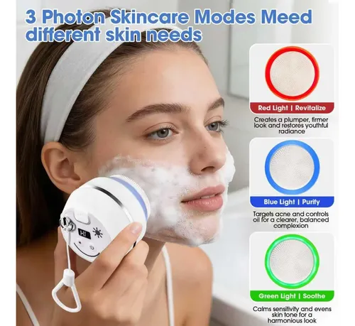 Limpiador Facial Eléctrico Recargable Blanco Impermeable
