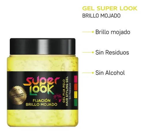 Gel Super Look X500 Fijacion Brillo Mojado