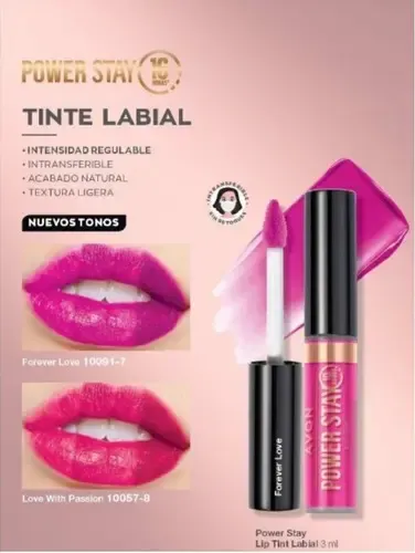 Labial Liquido Tinte Power Stay Avon Color Love With Passion Love With Passion
