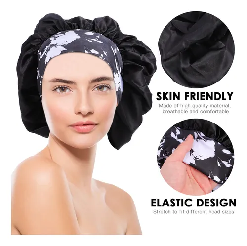 Protector De Pelo Para Dormir Con Estampado De Flores Grande