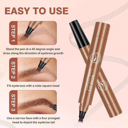 Lápiz Cejas Lanmok, 5 Colores, 4 Puntas, Waterproof