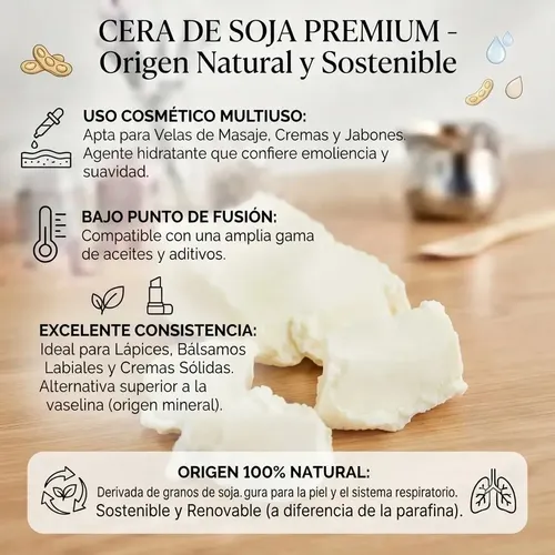 Cera De Soja Natural Hidratante Para Cosmética Y Masajes