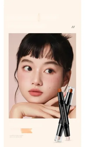 Barra Contorno Iluminador Rostro Maquillaje Doble Punta Mla Marrón Claro
