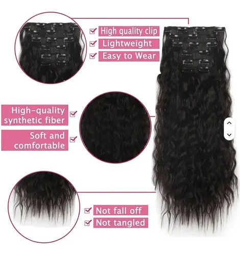 Cortina De Cabello Orgánico 6 Piezas Con Movimiento Ondas