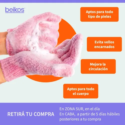 Guante Exfoliante Extra Suave Nylon Par