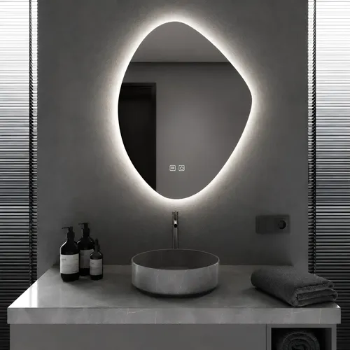 Espejo Luz Led Desempañante Touch Tactil Irregular 60 X 80
