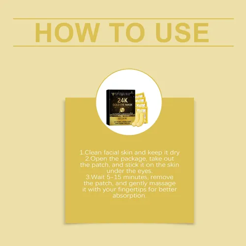 Filtro Para Ojos De Oro 24k, Hidratante Y Suave, Con Ajuste