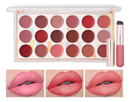Paleta Labial 18 Tonos Maquillaje Profesional