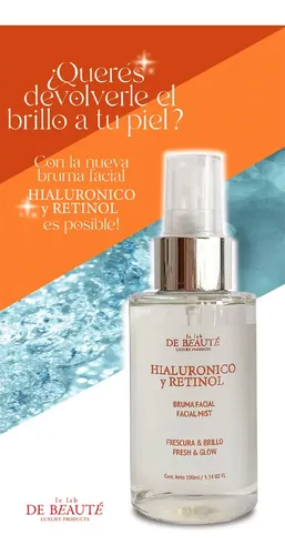 Bruma Facial Le Lab de Beaute Ácido Hialurónico y Retinol Noche 250ml