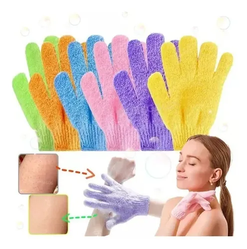 Set X2 Guante Exfoliante Corporal Baño Ducha Spa Piel Suave