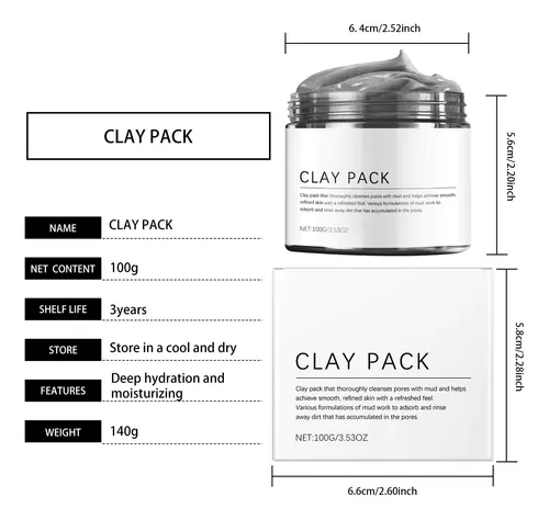 Mascarilla Facial Suavizante De Barro Para Limpieza Profunda