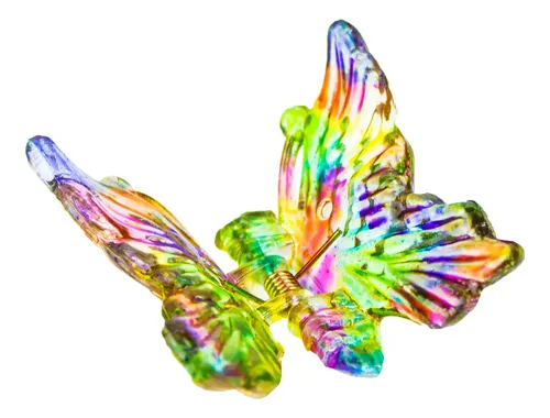 Hebillas De Pelo Diseño Mariposa Broche Multicolor Pack X 12