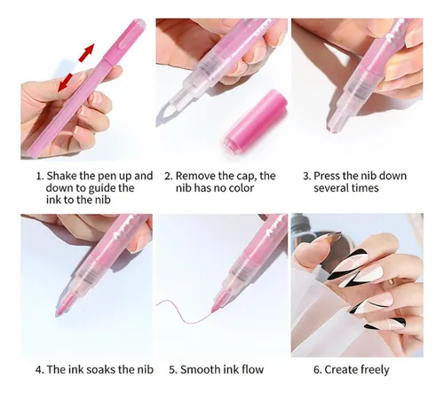 Lápiz De Uñas Con 18 Colores, Punta Fina, Duradero