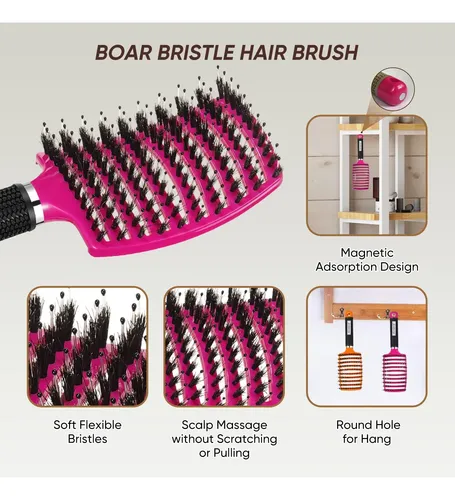 Cepillo De Pelo Kertiberif Boar Bristle Deenredling, Paquete
