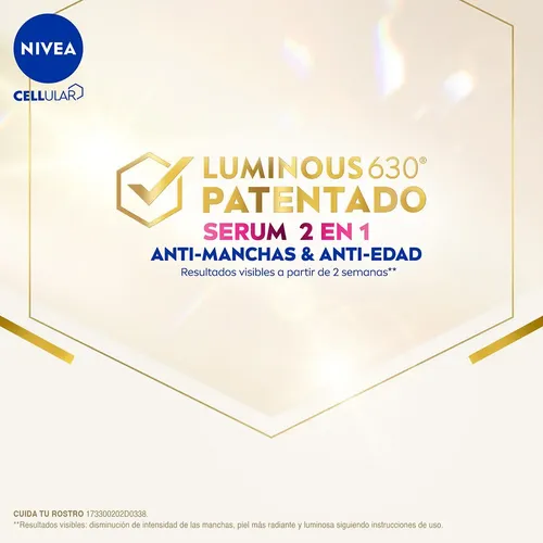 Serum NIVEA Luminous 630 Anti manchas Ácido Hialurónico 30ml Tipo de piel Todos