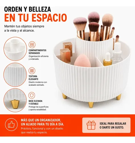 Organizador Maquillaje Porta Cosmetico De Brocha Giratorio