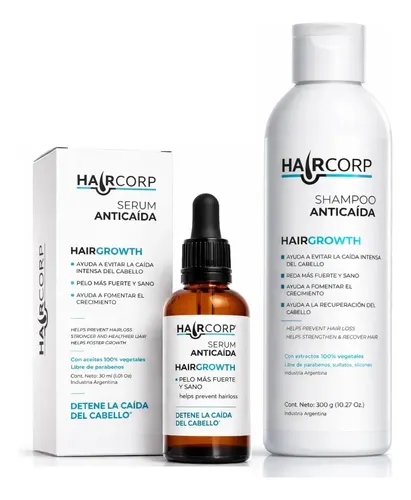 Kit Anticaída de Haircorp con Shampoo y Sérum para el Crecimiento del Pelo